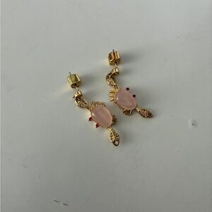 Gold and Pink Crab earrings by Kate Spade